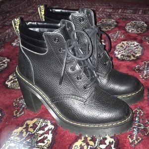 Black heeled Dr. Martens
